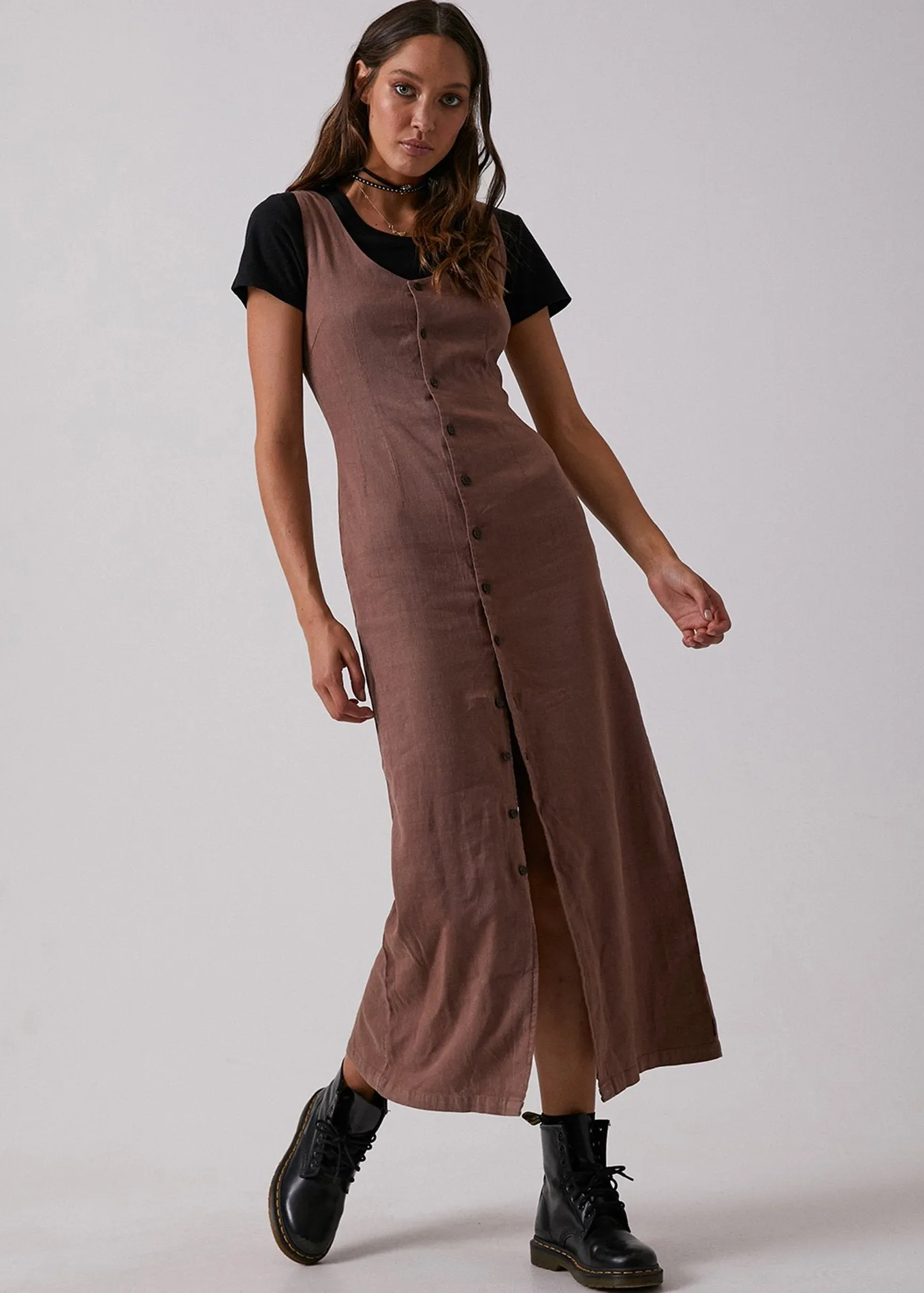 Afends Womens Josie - Hemp Button Down Maxi Dress