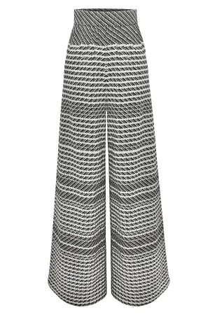 Black and White Hand Crafted Wool "Scopic" Trouser