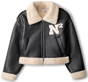 Black Leather Shearling Jacket