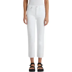 Bree Crop Straight Mid Rise - Optic White.