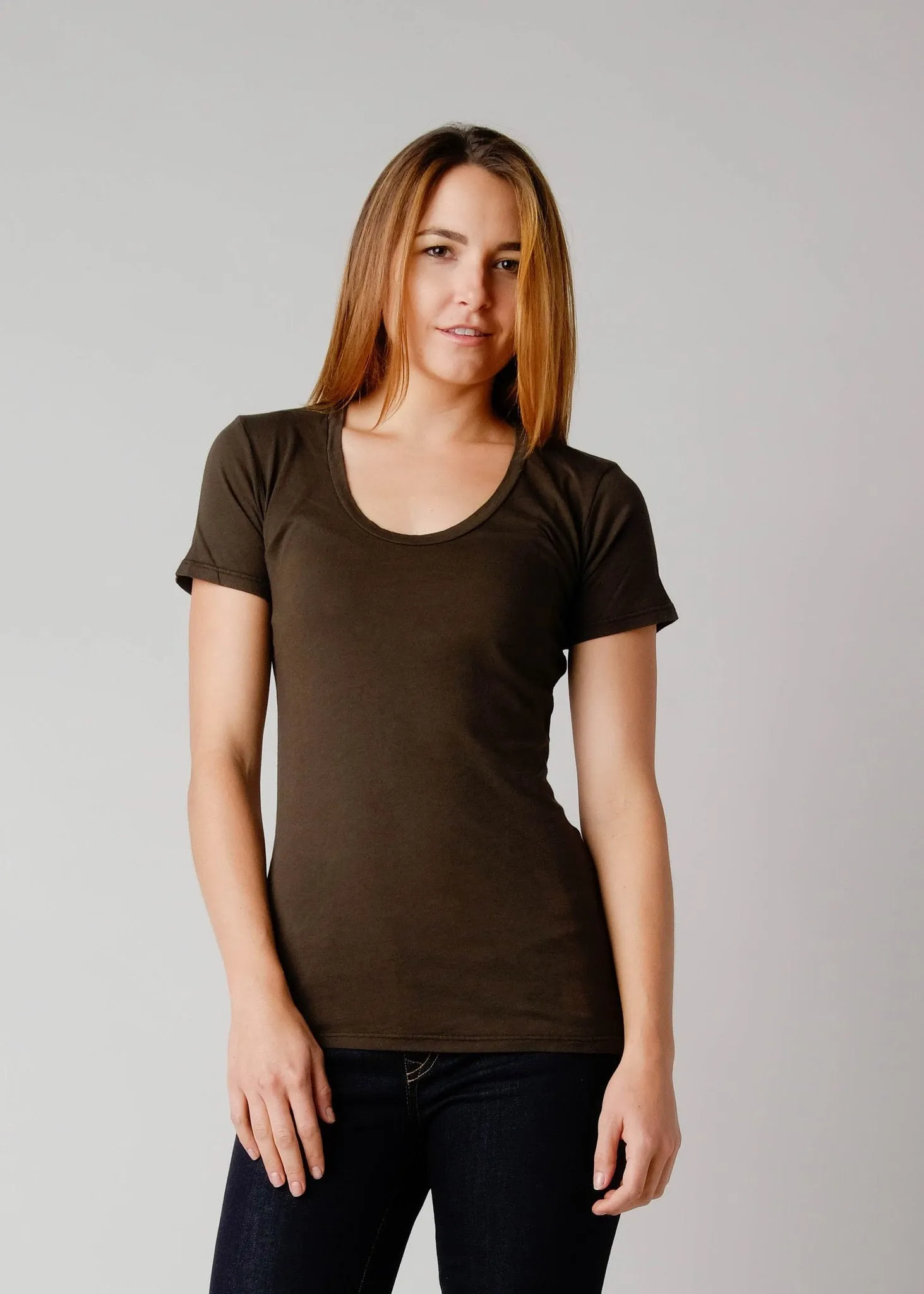 Brooklyn Denim Co. Organic Cotton Swoop Neck Tee - LA Black