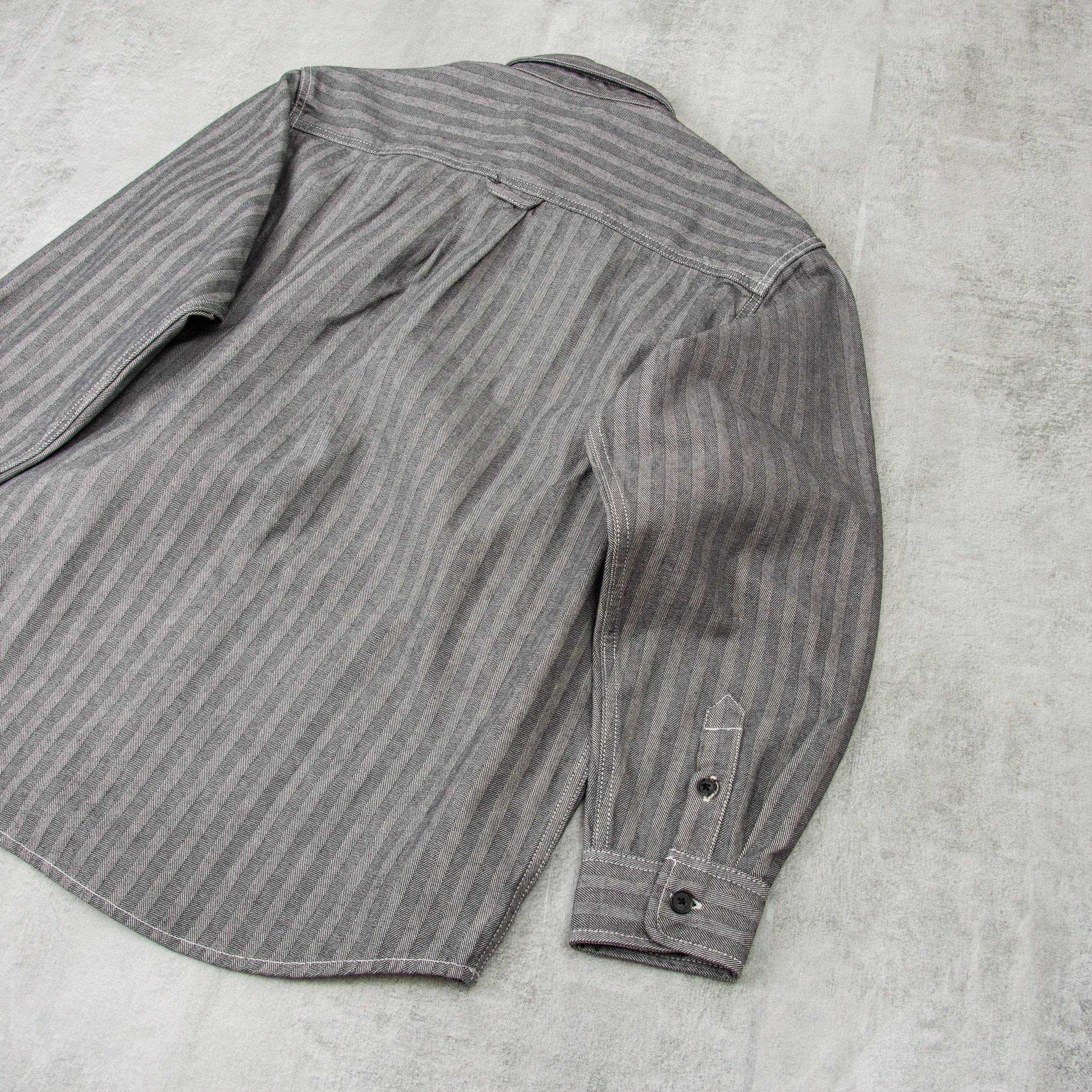 Carhartt WIP Menard Herringbone Shirt Jac Denim - Grey Rinsed