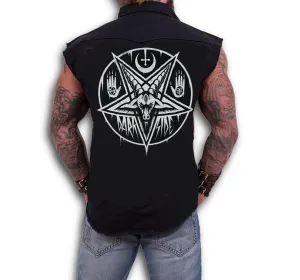 Dark Art Cult - PENTAGRAM BAPHOMET- Sleeveless Workers Shirt - Black