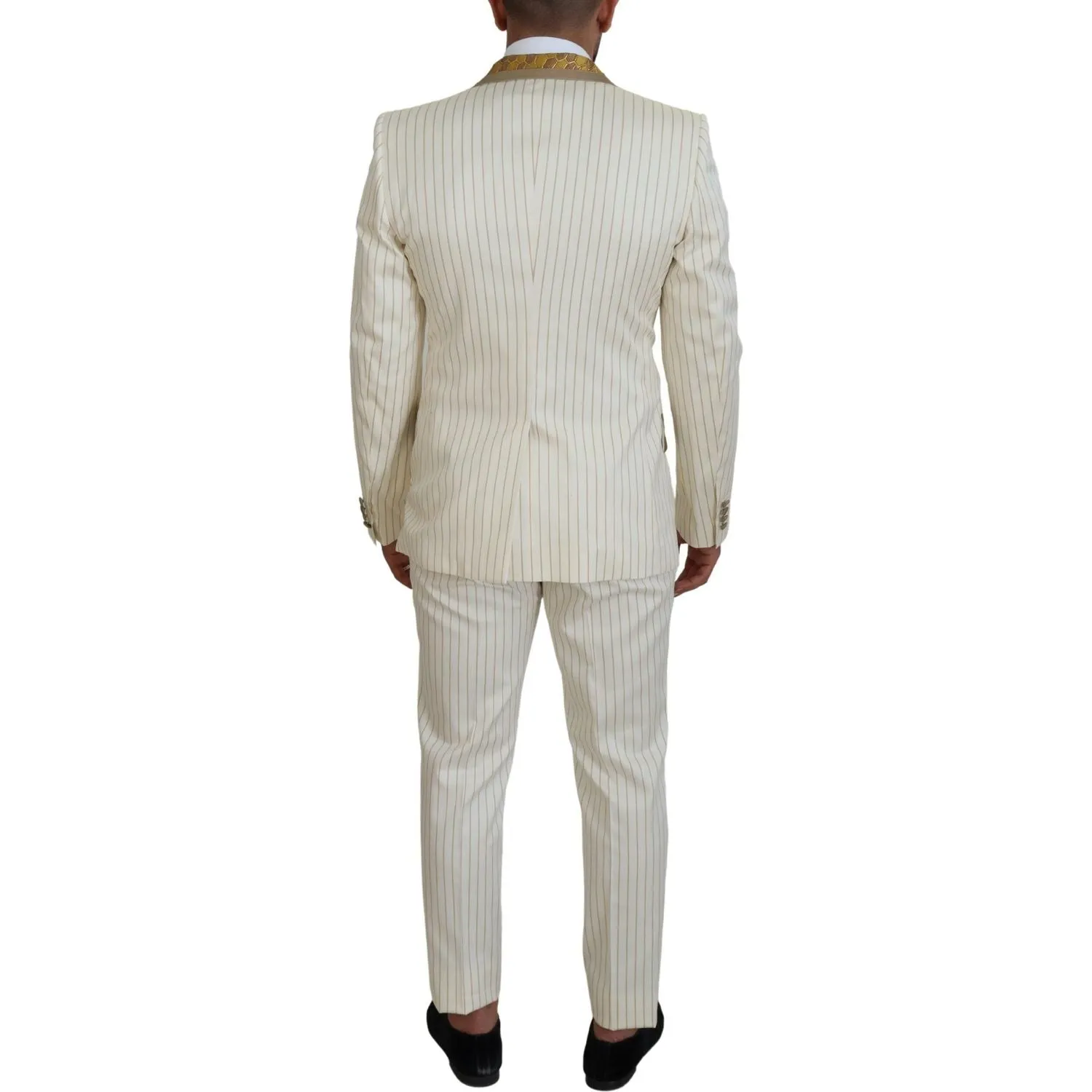 Dolce & Gabbana Elegant Off White Double Breasted Suit