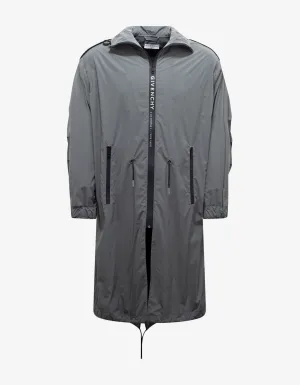 Grey Reflective Nylon Parka