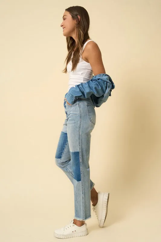 *High Rise Straight Jeans