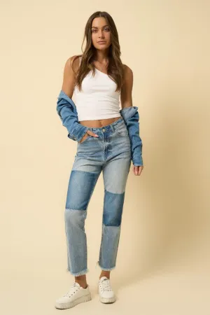 *High Rise Straight Jeans