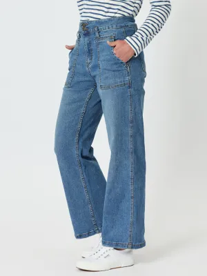 Hudson High Rise Wide Leg Jean - Denim