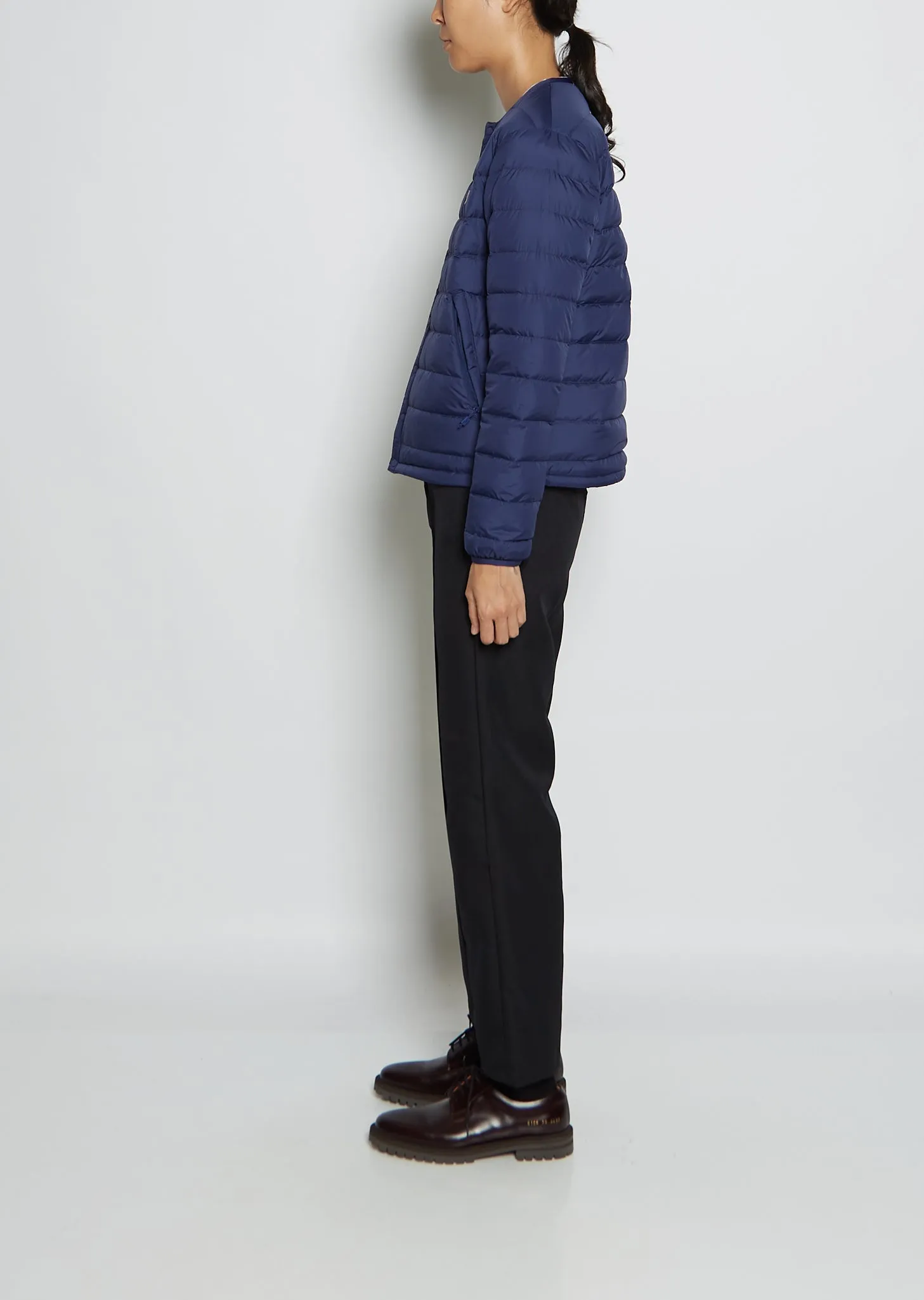 Inner Down Crewneck Nylon Jacket — Smalt Blue