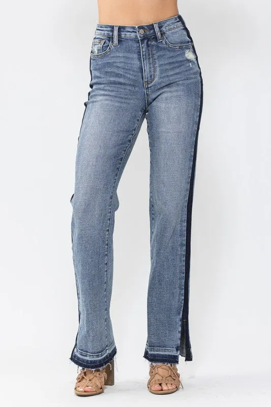 JB136 - HW SIDE SEAM DETAIL STRAIGHT LEG JEAN