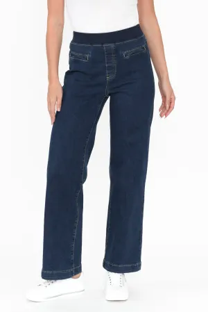 Maddy Dark Blue Wide Leg Jeans