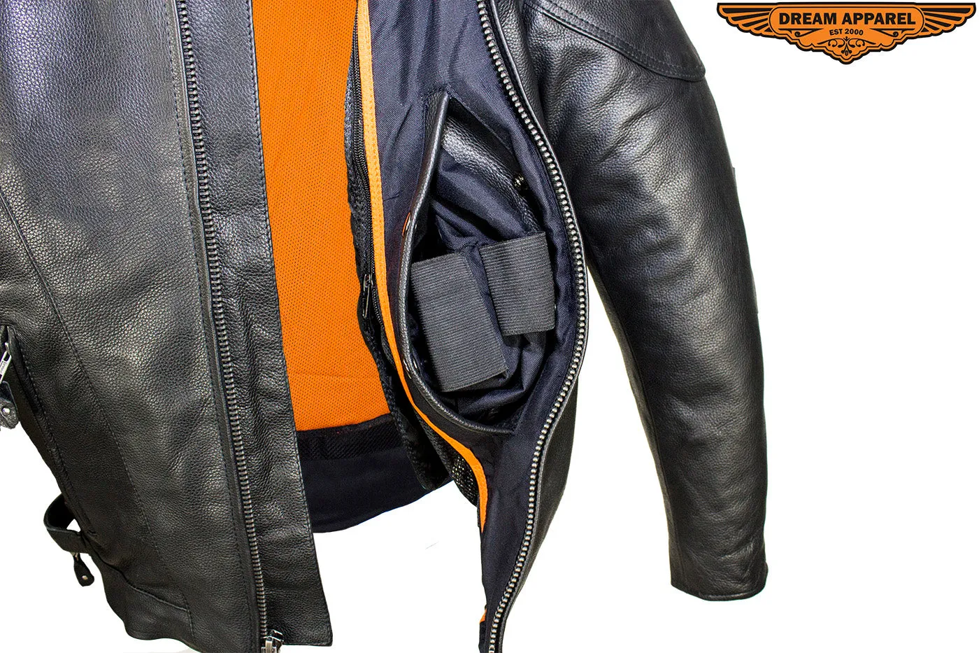 Mens Cowhide Racer Leather Jacket