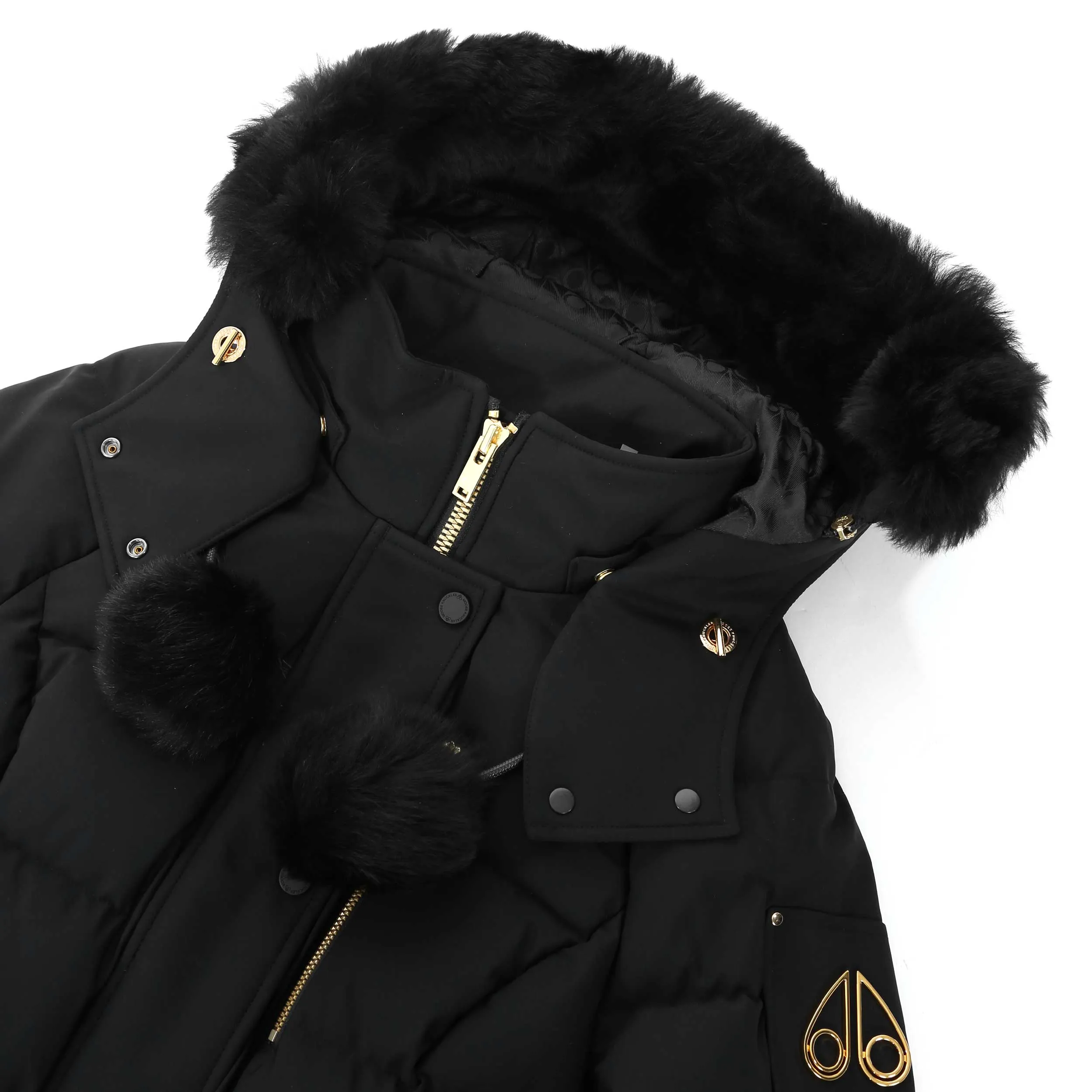 Moose Knuckles Gold Cambria Ladies Jacket in Black & Gold