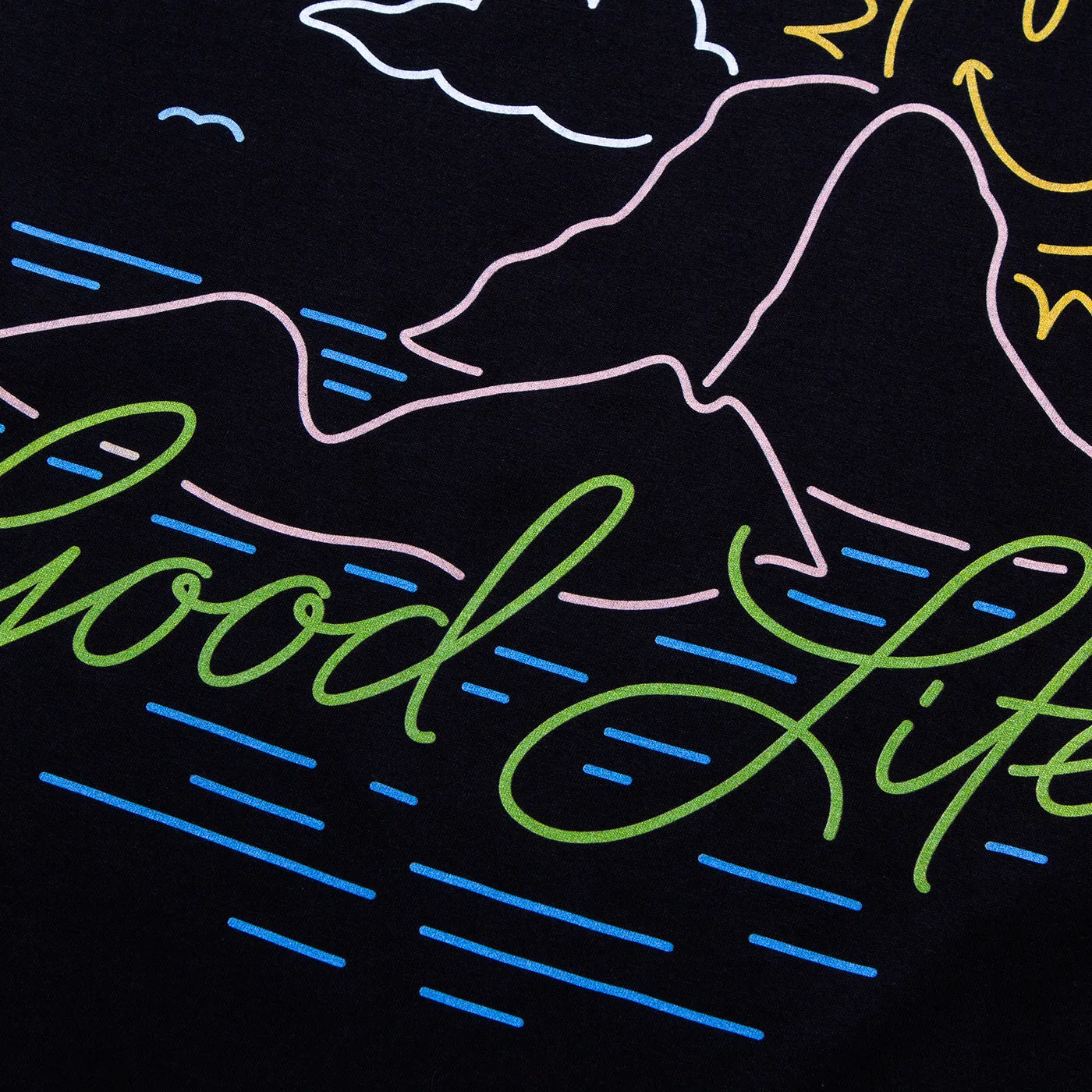 Neon Es Vedrà Good Life Back Print - Tshirt - Black