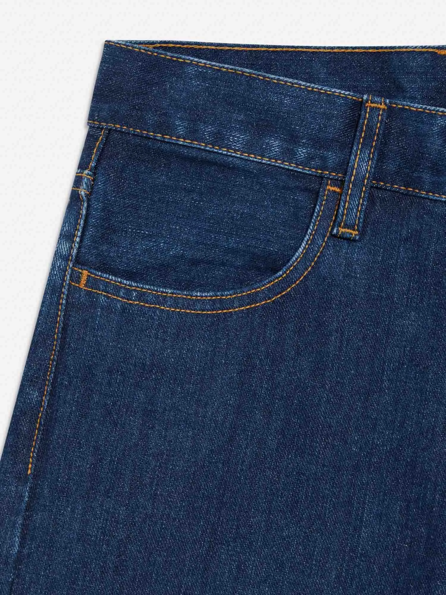 Nettle Denim Straight Leg Jeans—mid wash