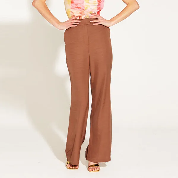 One   Only High Waisted Flared Pant - Mocha