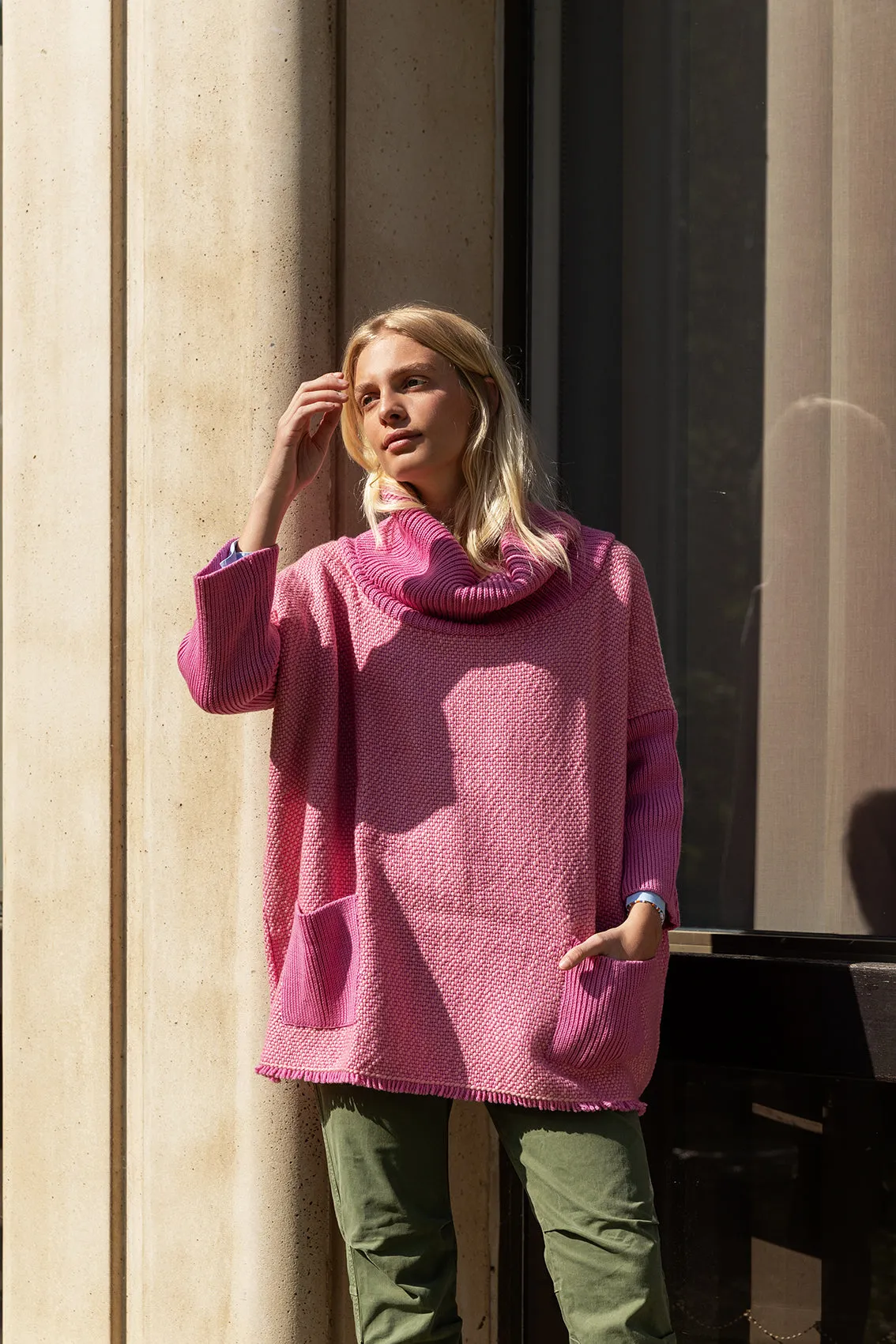 Oversized Roll Neck Sweater Fritzi, Bubble Gum