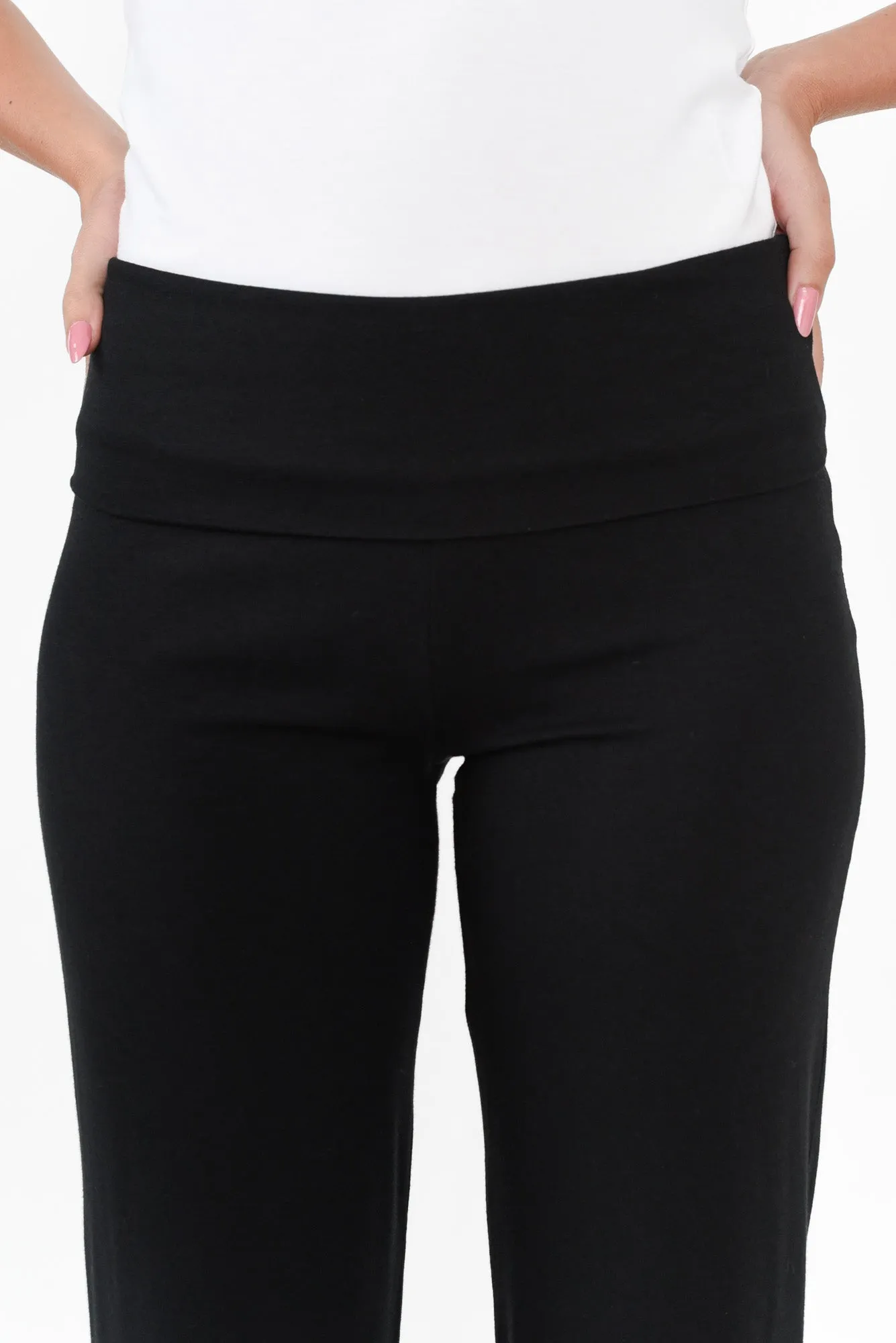 Pamela Black Bamboo Pants - Petite