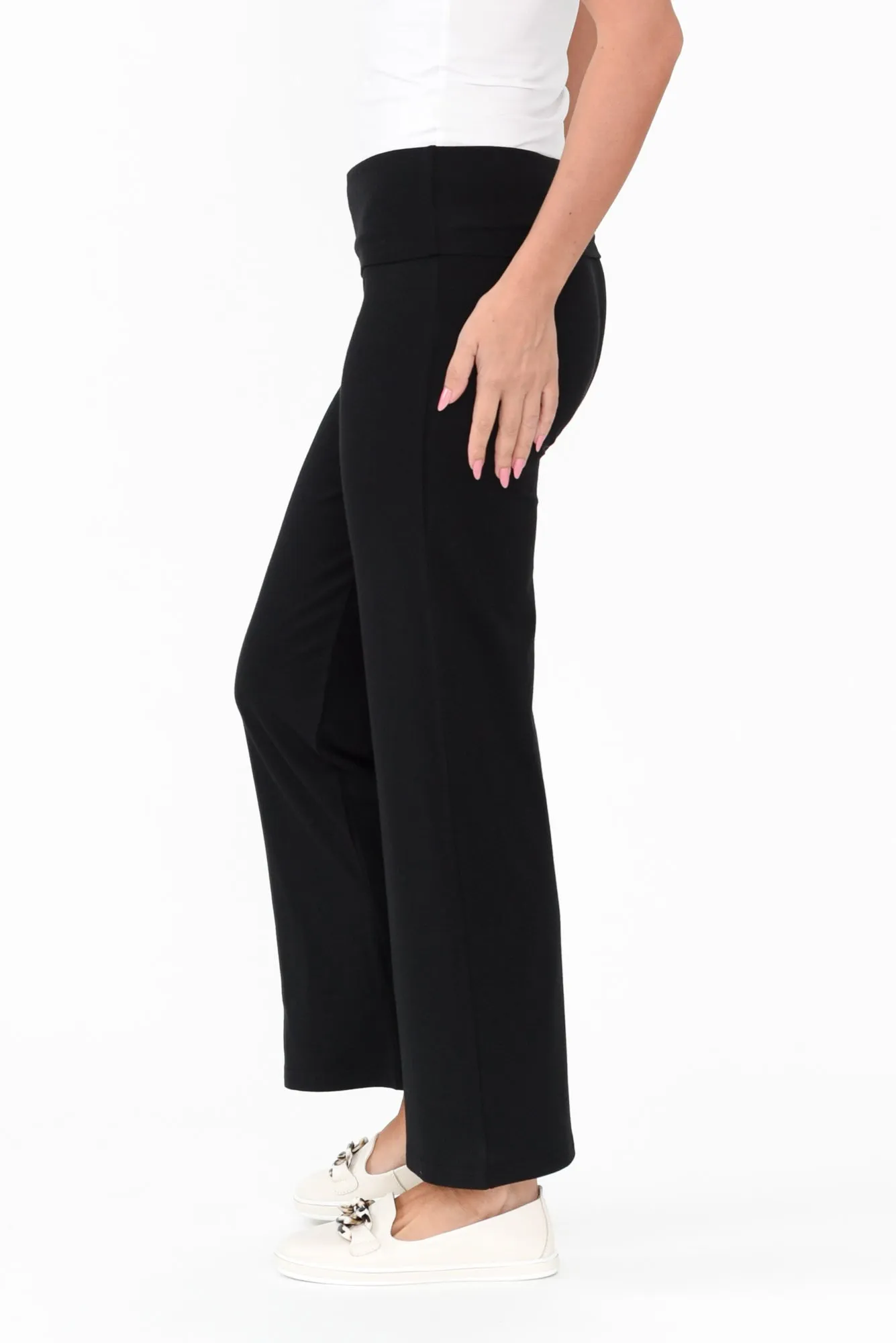 Pamela Black Bamboo Pants - Petite