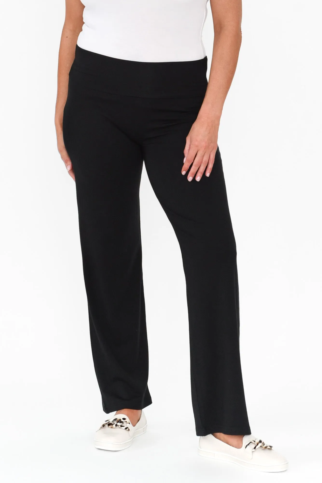 Pamela Black Bamboo Pants - Petite