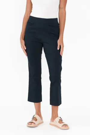 Paula Navy Stretch Cropped Pants