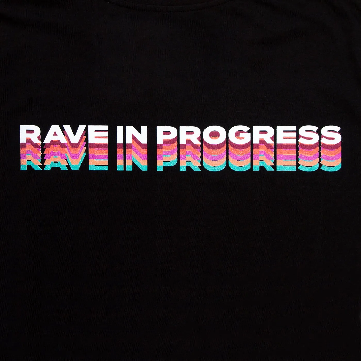 Rave in Progress Remixed Front Print - Tshirt - Black