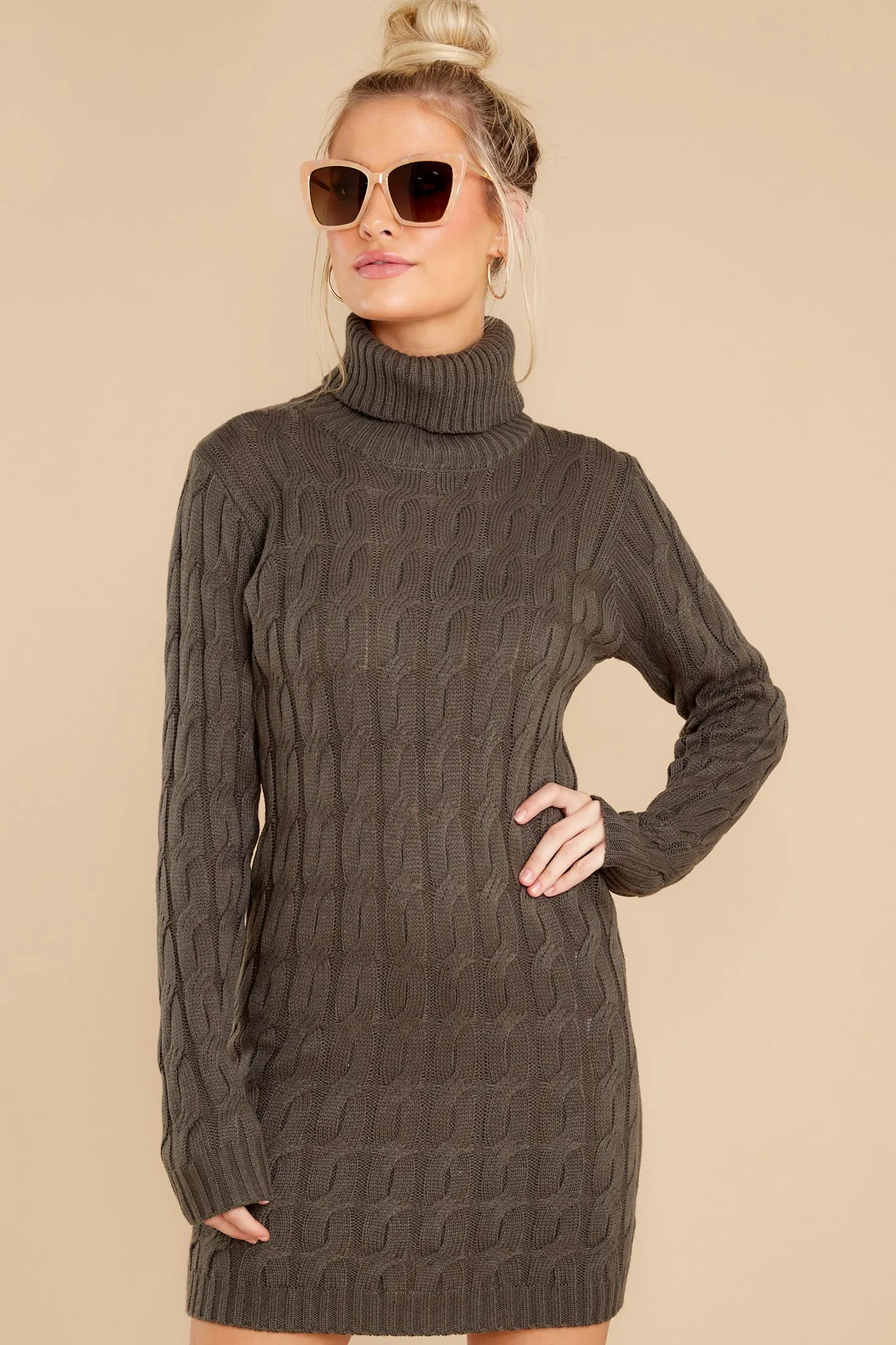 Season's Greetings Charcoal Sweater Dress