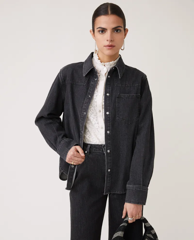 Suncoo Lamber Carbon Grey Denim Shirt