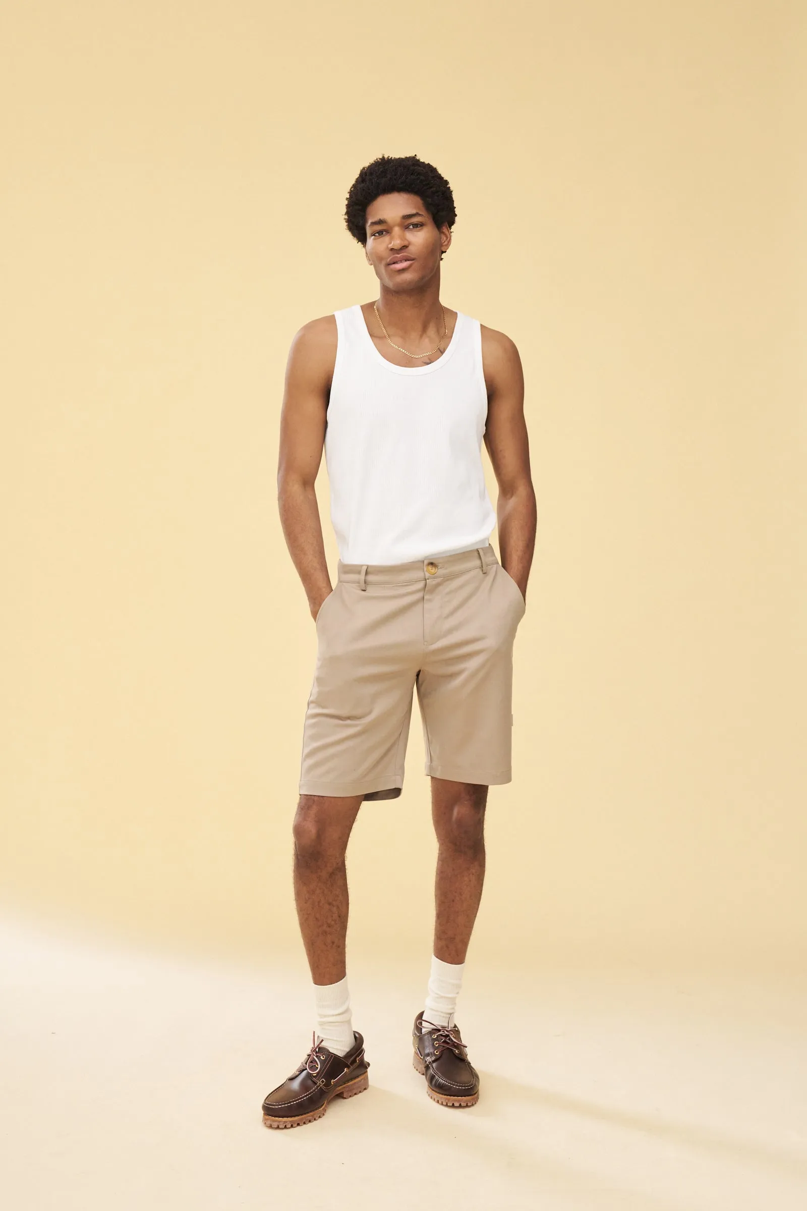 TAILORED SMART SHORTS - BEIGE