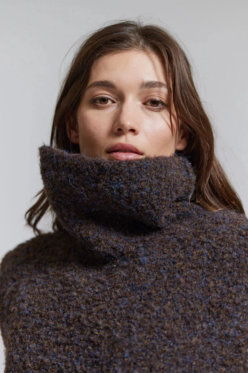 textured turtleneck shell