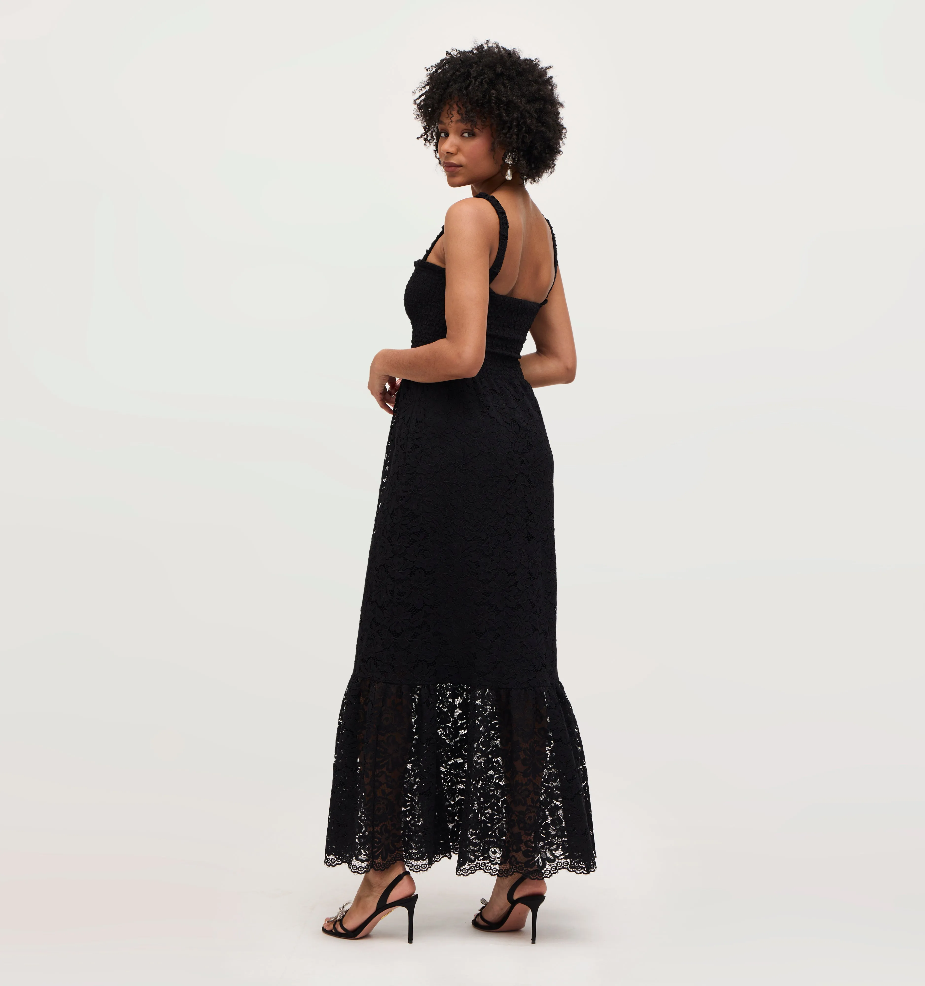 The Lace Anjuli Nap Dress - Black Lace