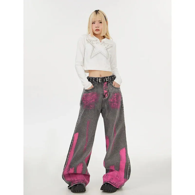 Vintage High Waist Wide Leg Jeans Pants