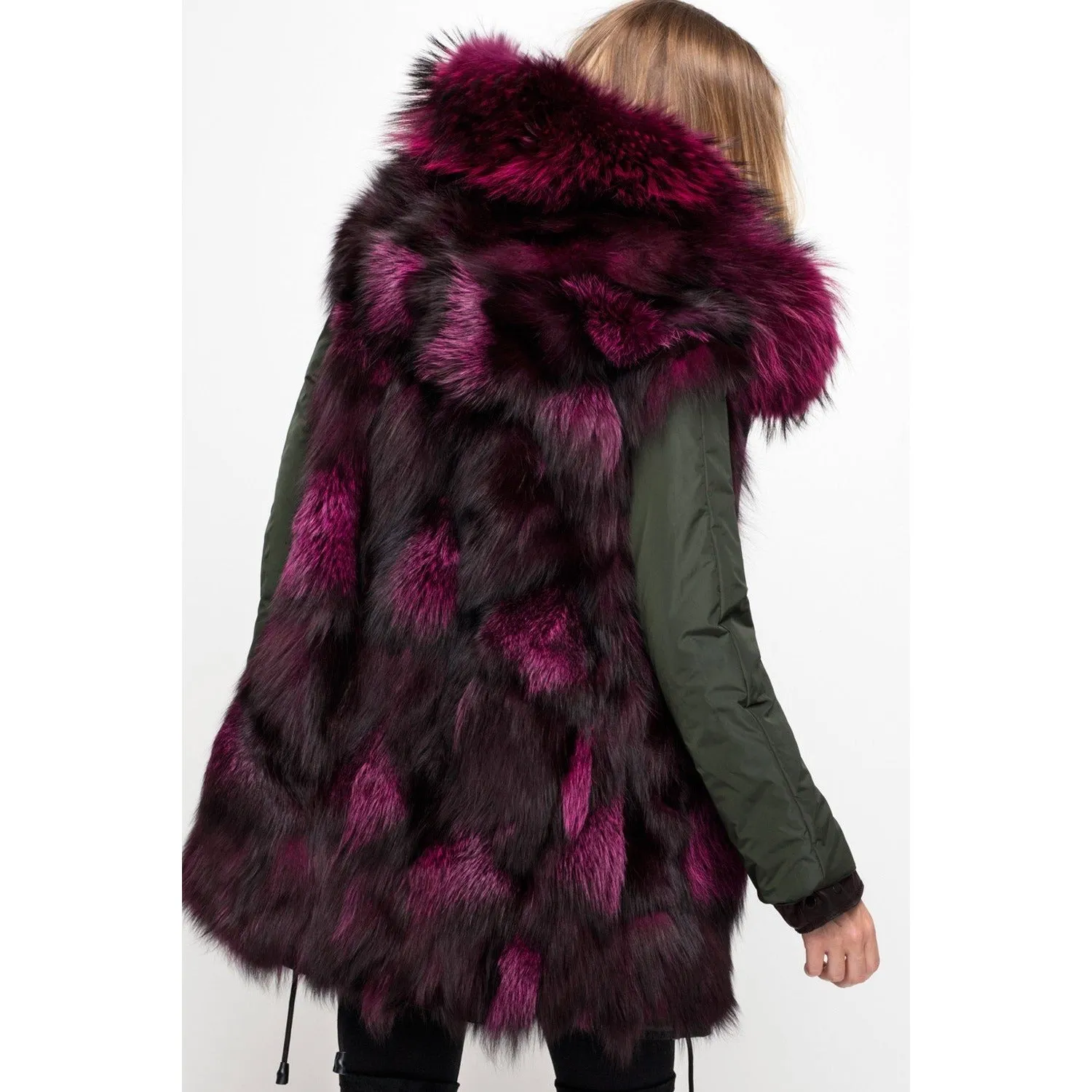 Women's Nicole Benisti Belleville Coat - Military/Magenta